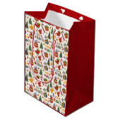Sac Cadeau Moyen Unique Christmas Pattern Place on Medium Gift Bag (Devant Angle)