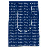 Sac Cadeau Moyen Unique Navy Blue Classical Handwriting Plain (Dos)