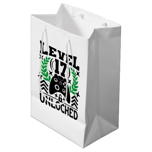 Sac Cadeau Moyen Unisex gamer Anniversaire 17 ans (Devant Angle)
