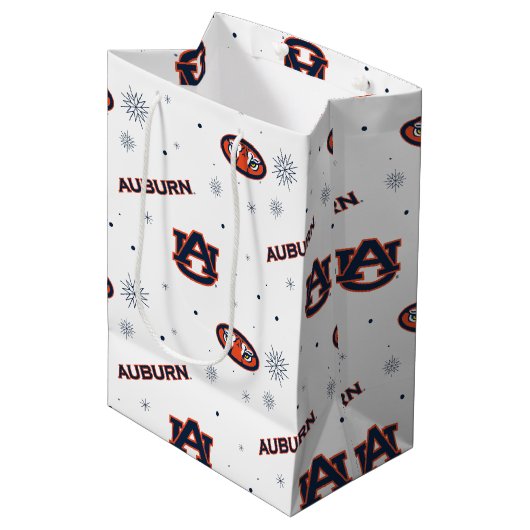 Sac Cadeau Moyen Université d'Auburn | Motif de vacances (Devant Angle)