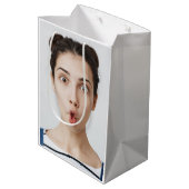 Sac Cadeau Moyen Upload Your Funny Face Photo Selfie (Dos Angle)