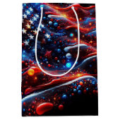 Sac Cadeau Moyen USA Drapeau peinture plaque Abstrait (Devant)