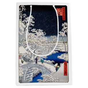 Sac Cadeau Moyen Utagawa Hiroshige - Pont des tambours à Meguro