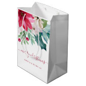 Sac Cadeau Moyen Vacances florales | Aquarelle de Noël (Dos Angle)