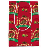 Sac Cadeau Moyen Vacances Noël | Joie au Motif écureuil (Devant)