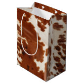 Sac Cadeau Moyen Vache blanche Brown (Dos Angle)