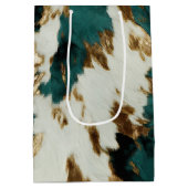 Sac Cadeau Moyen Vache blanche de l'Ouest Emerald Gold (Dos)