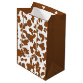 Sac Cadeau Moyen Vache Brown Et Blanche Cacher Motif fourrure (Devant Angle)