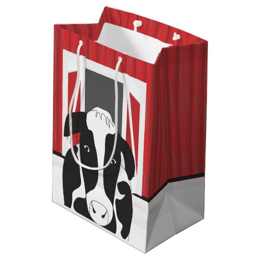 Sac Cadeau Moyen Vache de campagne avec une barne MGB (Dos Angle)