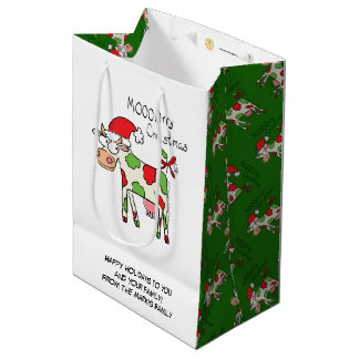 Sac Cadeau Moyen Vache Noël mignon Enfants