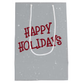 Sac Cadeau Moyen Vache portant une couronne de Noël (Dos)