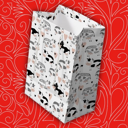 Sac Cadeau Moyen Vaches agricoles de campagne mignonnes