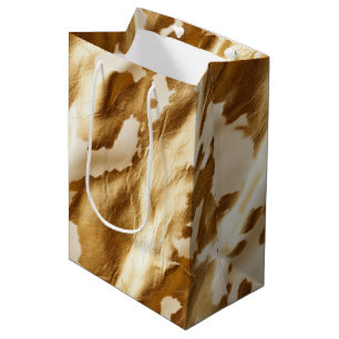 Sac Cadeau Moyen Vachette à crème dorée occidentale