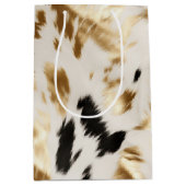 Sac Cadeau Moyen Vachette blanche blanche noire occidentale (Devant)