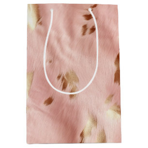 Sac Cadeau Moyen Vachette de vache à lait rose sud-ouest