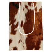 Sac Cadeau Moyen Vachette noire Brown blanche occidentale (Dos)