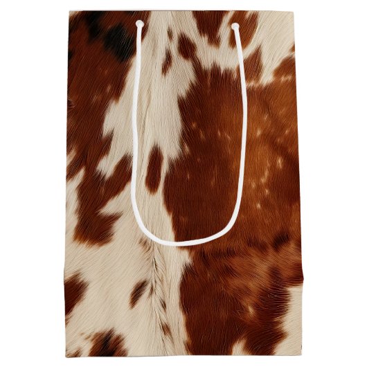 Sac Cadeau Moyen Vachette noire Brown blanche occidentale (Dos)