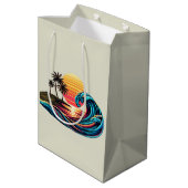 Sac Cadeau Moyen Vague de Surf rétro Sunset (Dos Angle)