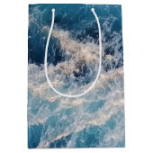 Sac Cadeau Moyen Vagues bleu océan (Devant)