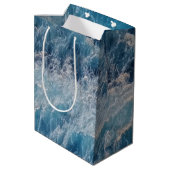 Sac Cadeau Moyen Vagues bleu océan (Dos Angle)