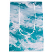 Sac Cadeau Moyen Vagues de l'océan bleu (Dos)