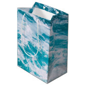 Sac Cadeau Moyen Vagues de l'océan bleu (Dos Angle)