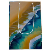 Sac Cadeau Moyen Vagues sur une plage de sable (Dos)