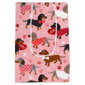 Sac cadeau moyen Valentine Dachshund (Dos)