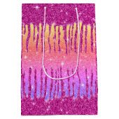 Sac Cadeau Moyen Valentine Hot rose Parties scintillant deux tons (Dos)