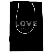 Sac Cadeau Moyen Valentine Moderne Noir Simple Élégante Typographie (Devant)