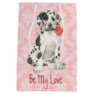 Sac Cadeau Moyen Valentine Rose Great Dane