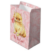 Sac Cadeau Moyen Valentine Rose Pomeranian (Dos Angle)