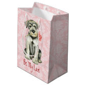 Sac Cadeau Moyen Valentine Rose Standard Schnauzer (Dos Angle)