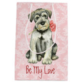 Sac Cadeau Moyen Valentine Rose Standard Schnauzer (Dos)