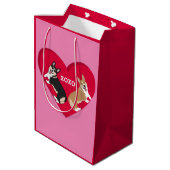Sac Cadeau Moyen Valentines Jour Corgi XOXO (Dos Angle)