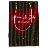 Sac Cadeau Moyen Valentines Simples Coeur - Enregistrer La Date (Devant)