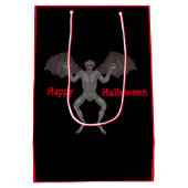Sac Cadeau Moyen Vampire effrayant volant avec des ailes Halloween (Dos)