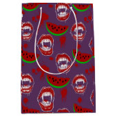 Sac Cadeau Moyen Vampire Mangeant Pastèque Halloween en Juillet Vio (Devant)