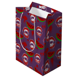 Sac Cadeau Moyen Vampire Mangeant Pastèque Halloween en Juillet Vio
