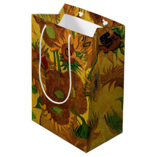 Sac Cadeau Moyen Vase avec 15 tournesols Vincent van Gogh