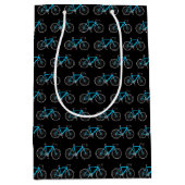 Sac Cadeau Moyen Vélo bleu Aqua sur noir (Devant)