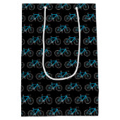 Sac Cadeau Moyen Vélo bleu Aqua sur noir (Dos)