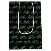 Sac Cadeau Moyen vélo vert néon sur noir (Dos)