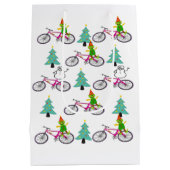 Sac Cadeau Moyen Vélos Noël Arbres Snowman Draps (Dos)