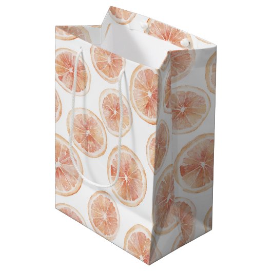 Sac Cadeau Moyen Vent d'été Pamplemousse Pêche Réception de Mariage (Devant Angle)