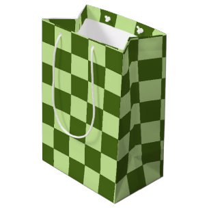 Sac Cadeau Moyen Vérificateurs vert foncé et vert clair