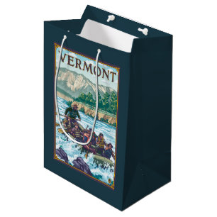 Sac Cadeau Moyen VermontRiver transportant la scène par radeau
