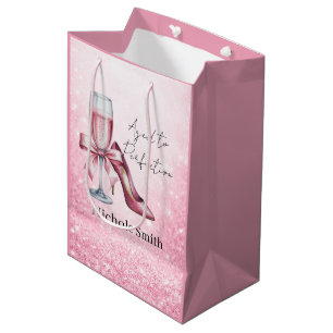 Sac Cadeau Moyen Verre de champagne rose vieilli à la perfection An