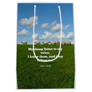 Sac Cadeau Moyen verset de la Bible, Jean 10:27, Mon mouton...