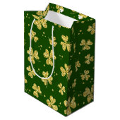 SAC CADEAU MOYEN VERT AVEC PARTIES SCINTILLANT D'OR REGARDER SHAMRO (Dos Angle)